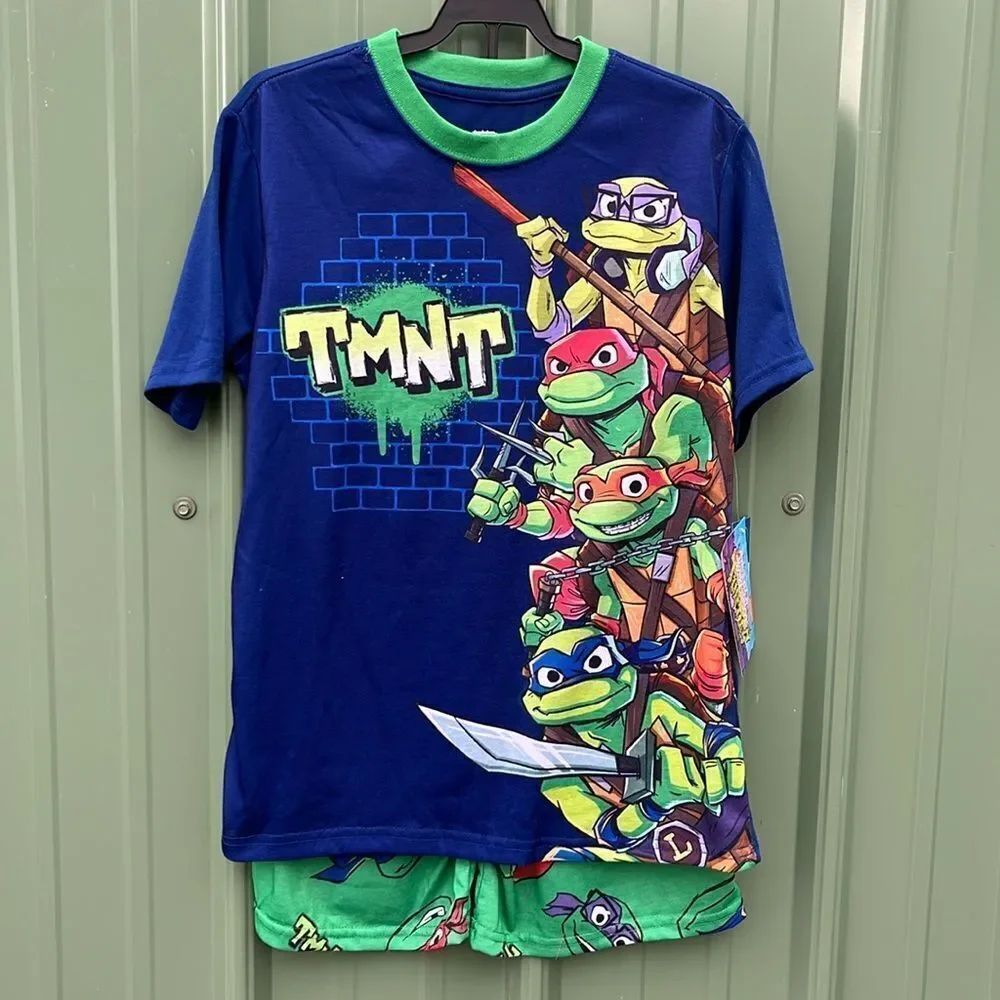 Pokémon & Ninja Turtles Graphic Print Tee & Shorts Sleep 2, 2-Piece Sets Size L